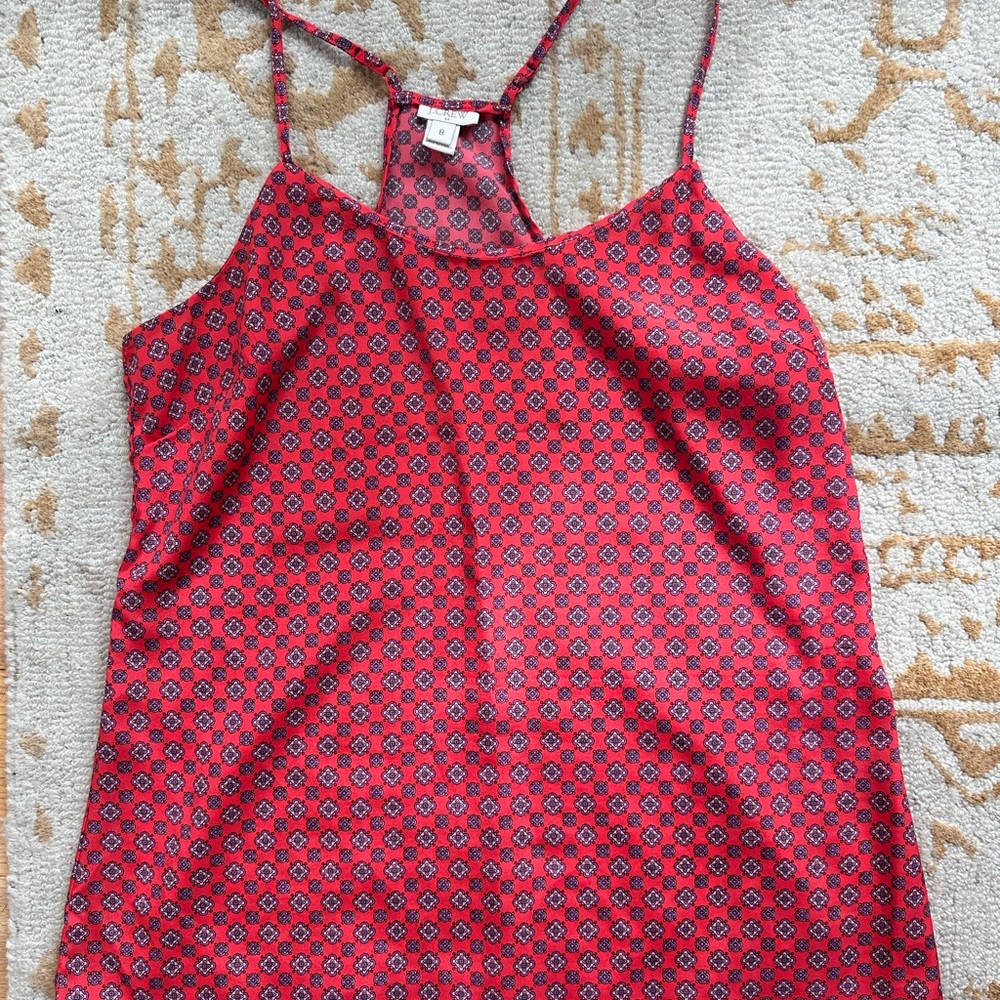 J. Crew Red Patterned Women’s Silky Cami